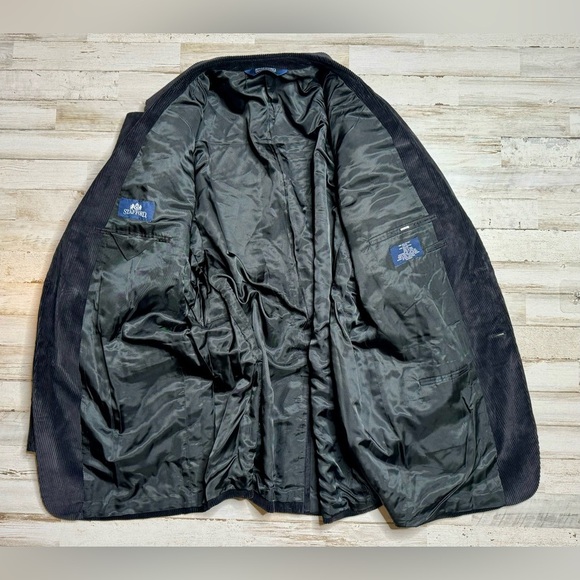 Stafford Blazer Sport Coat Mens 46R Black Corduroy Classic Fit - Picture 9 of 12